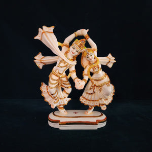 9" Painted Radha Krishna Dancing - SN174