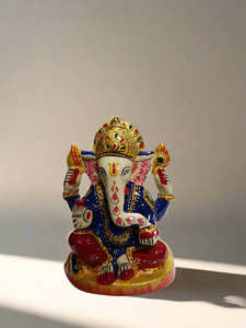 4" Painted Ganesh Choki - MT1007L