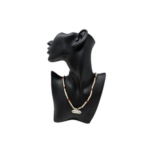One Round Semi Precious Stone Neckbead