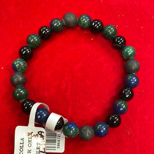 Chyrsocolla/Black Onyx/Lava Bracelet